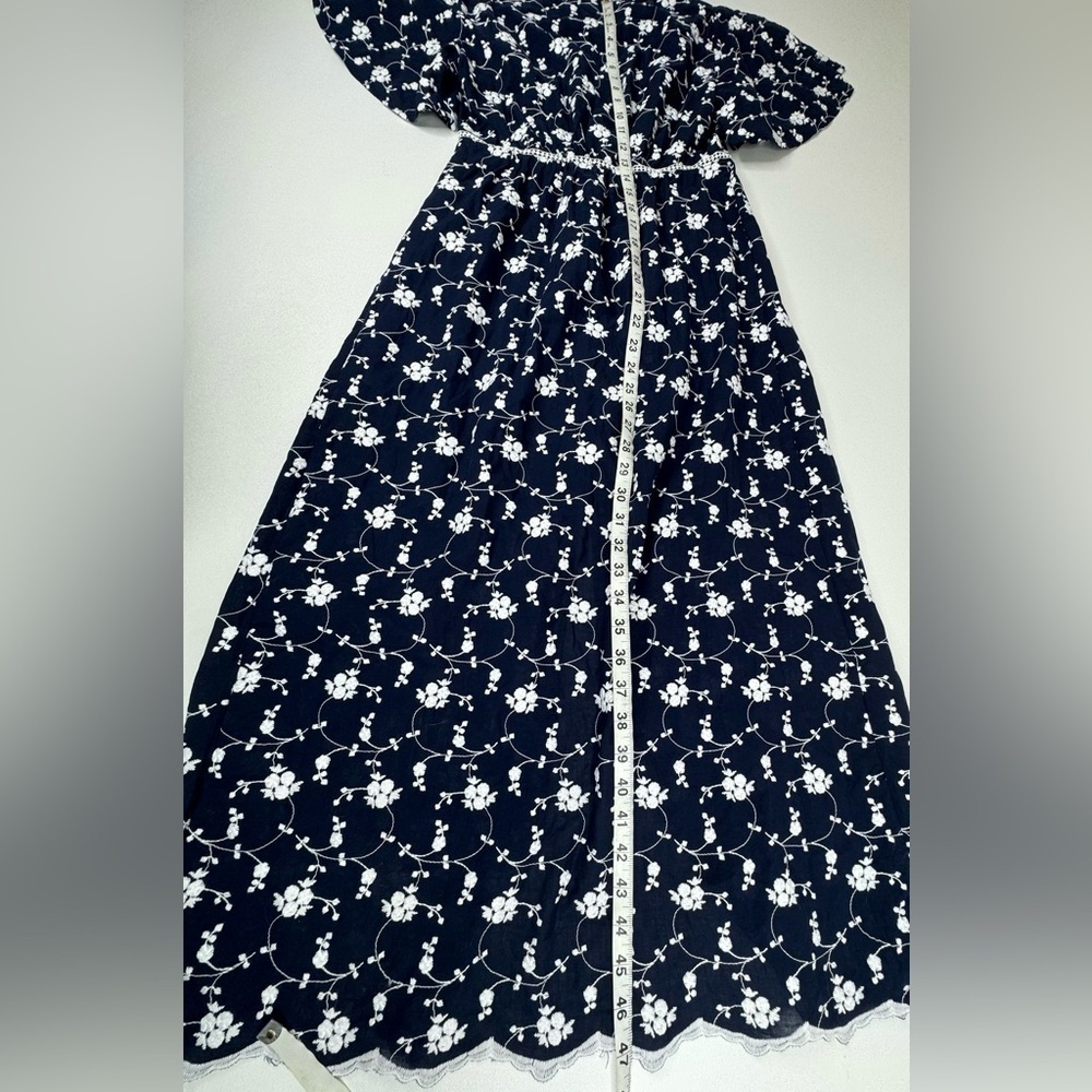 NWT Zara Embroidered Flutter Sleeve Button Down Midi Dresss Size Small - Picture 8 of 12